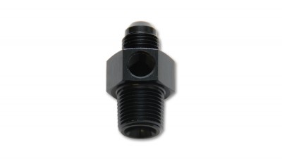 -6AN Male to 1/4" NPT Male Union Adapter Fitting with 1/8" NPT Port  