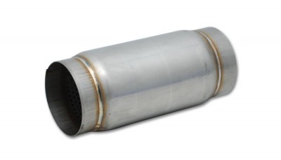 Stainless Steel Race Muffler, 4" inlet/outlet x 5" long