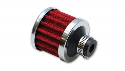 Crankcase Breather Filter w/ Chrome Cap - 1/2" (12mm) Inlet I.D.