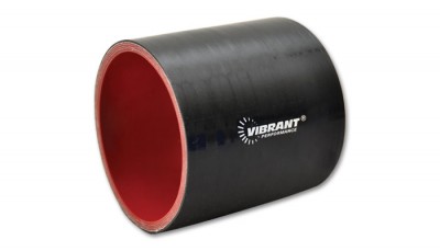4 Ply Silicone Sleeve, 2.5" I.D. x 3" long - Black