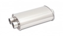 STREETPOWER Oval Muffler, 3" inlet (Center In - Dual Out)