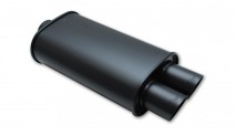 STREETPOWER FLAT BLACK Oval Muffler with Dual Tips (2.5" inlet)