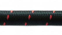 2ft Roll of Black Red Nylon Braided Flex Hose- AN Size: -4- Hose ID: 0.22"