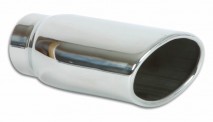 5.5" x 3" Oval Stainless Steel Tip (Single Wall, Angle Cut)