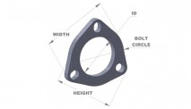 3-bolt Stainless Steel Flange (3" I.D.) - Single Flange, Retail Packed