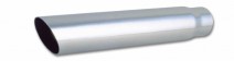 3" Round Stainless Steel Tip (Single Wall, Angle Cut) - 2.5" inlet, 18" long