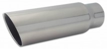5" Round Stainless Steel Tip (Single Wall, Angle Cut) - 4" inlet, 11" long                                                                                                                                                                                