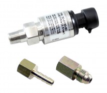 50 PSIa or 3.5 Bar Stainless Sensor Kit. Stainless Steel Sensor Body. 1/8" NPT Male Thread. Includes: 50 PSIa or 3.5 Bar Stainless Sensor, Connector, Pins, 1/8" NPT to -4 Adapter & 1/8" NPT to 3/16" Barb Adapter