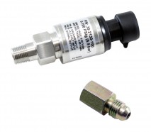 100 PSIg Stainless Sensor Kit. Stainless Steel Sensor Body. 1/8" NPT Male Thread. Includes: 100 PSIg Stainless Sensor, Connector, Pins & 1/8" NPT to -4 Adapter